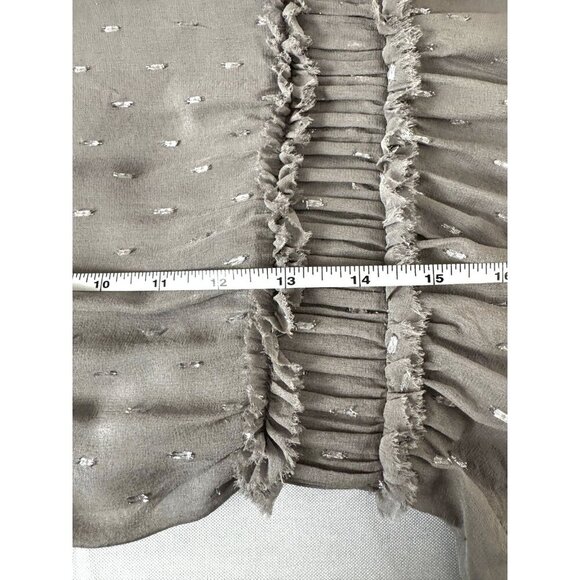 Joie Silk Gray Silver Metallic Dot Cami L Peplum Romantic Minimalist Chic - Picture 10 of 12